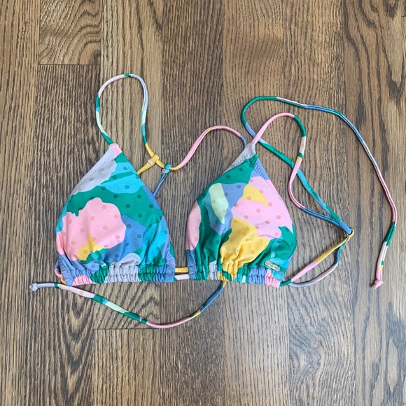 Volcom Other - Volcom Pastel Block Tie Bikini Top